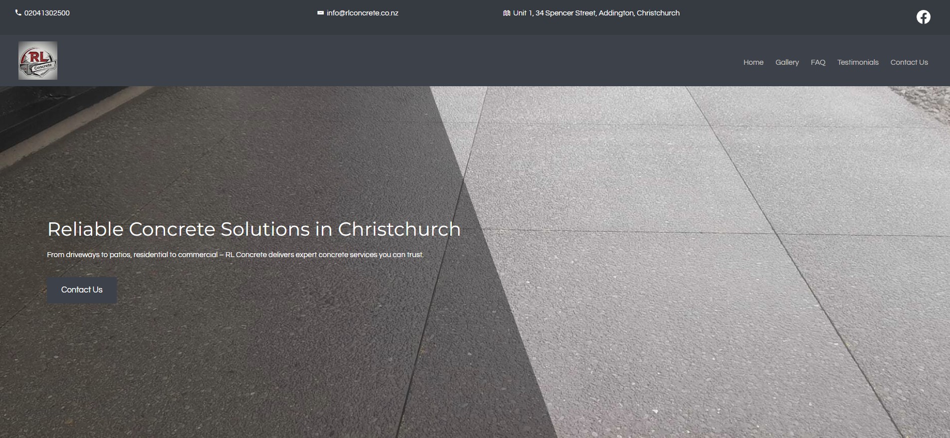 rl concrete homepage