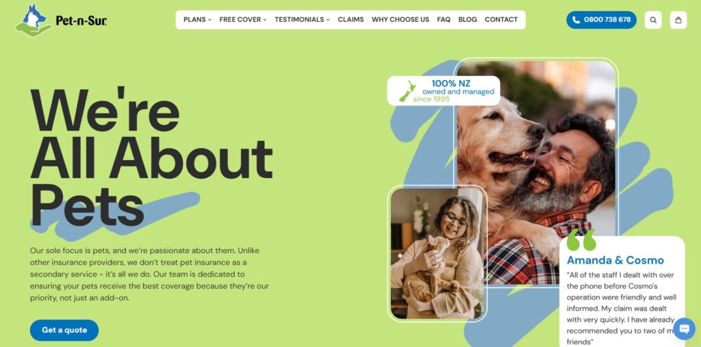 pet n sur homepage