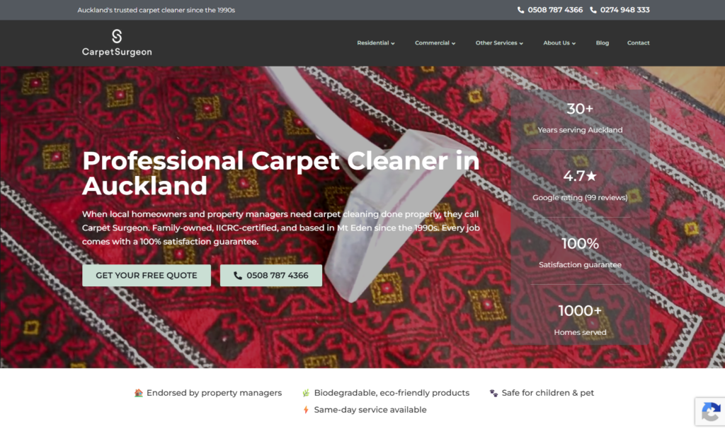 carpet surgeon homepage